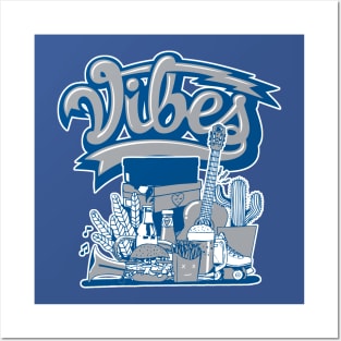 Sneaker Vibes True Blue Retro Posters and Art